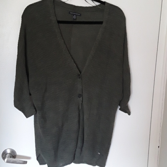 American Eagle Outfitters Sweaters - BNOT  olive green 3/4 sleeve cardigan